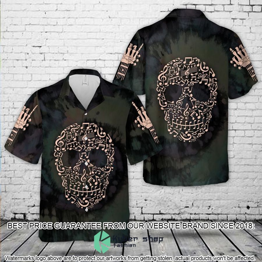 music skull hawaiian shirt 1 530