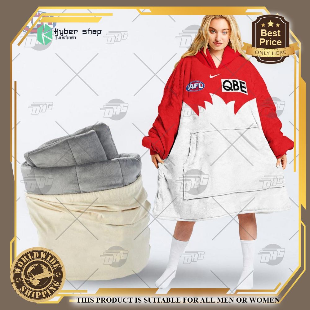 personalized afl sydney swans hoodie blanket 1