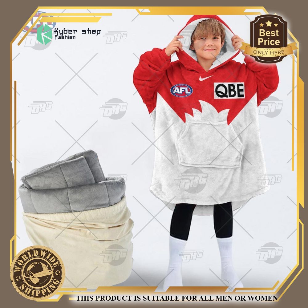 personalized afl sydney swans hoodie blanket 2