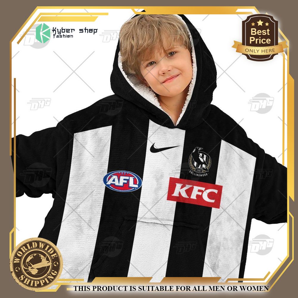Personalized AFL Collingwood Football Club Hoodie Blanket 8 personalized afl collingwood football club hoodie blanket 8