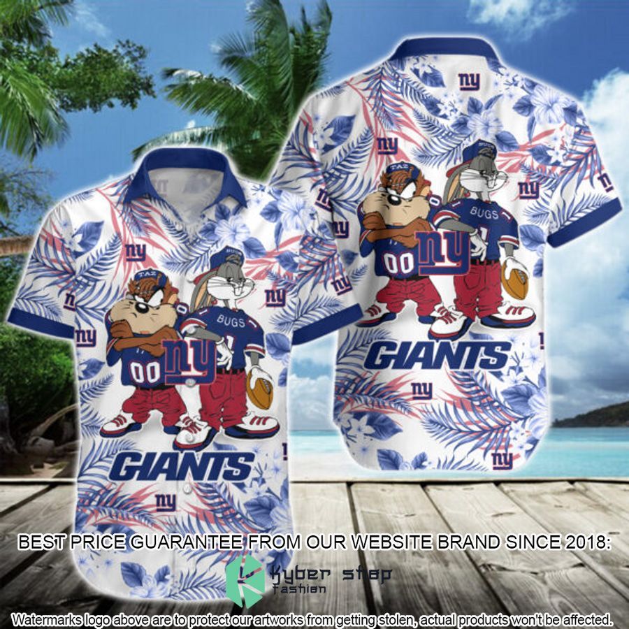 new york giants bugs bunny taz nfl hawaiian shirt 1 461