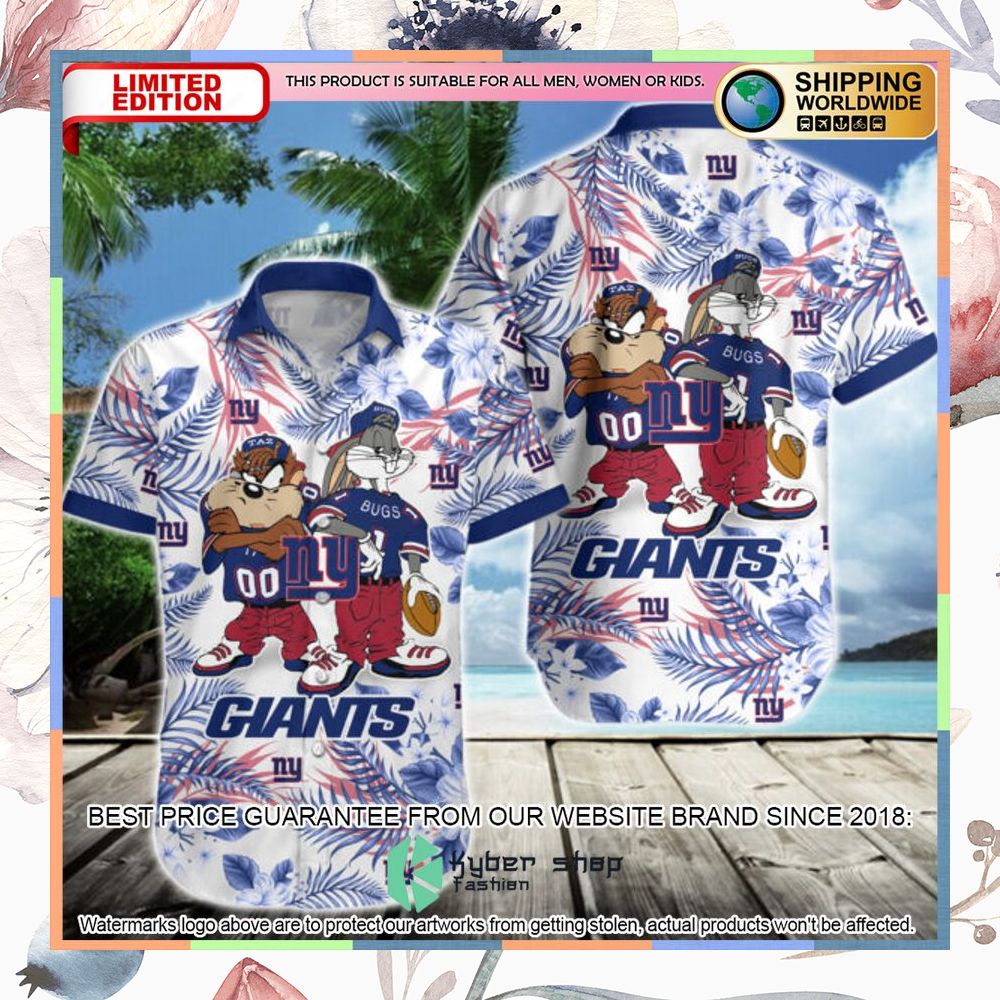 New York Giants Bugs Bunny Taz NFL Hawaiian Shirt 3 new york giants bugs bunny taz nfl hawaiian shirt 1 983