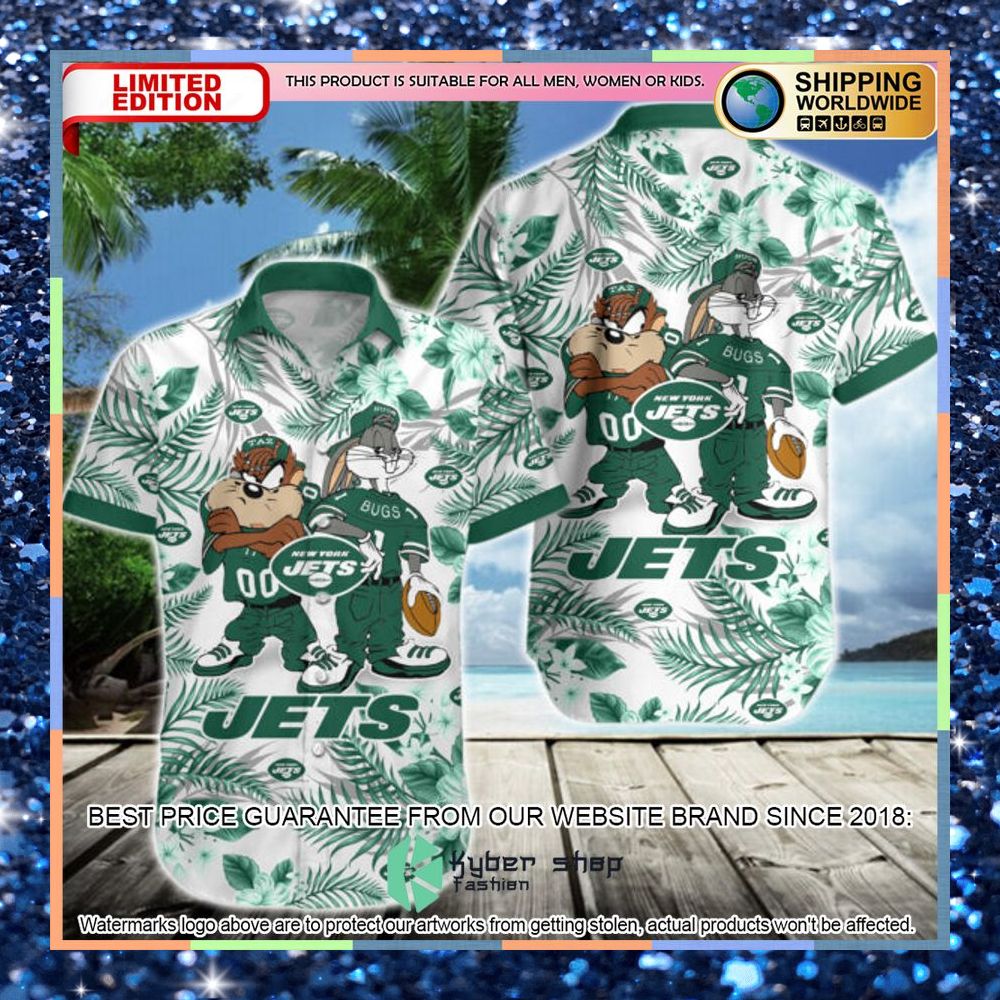 new york jets bugs bunny taz nfl hawaiian shirt 1 611