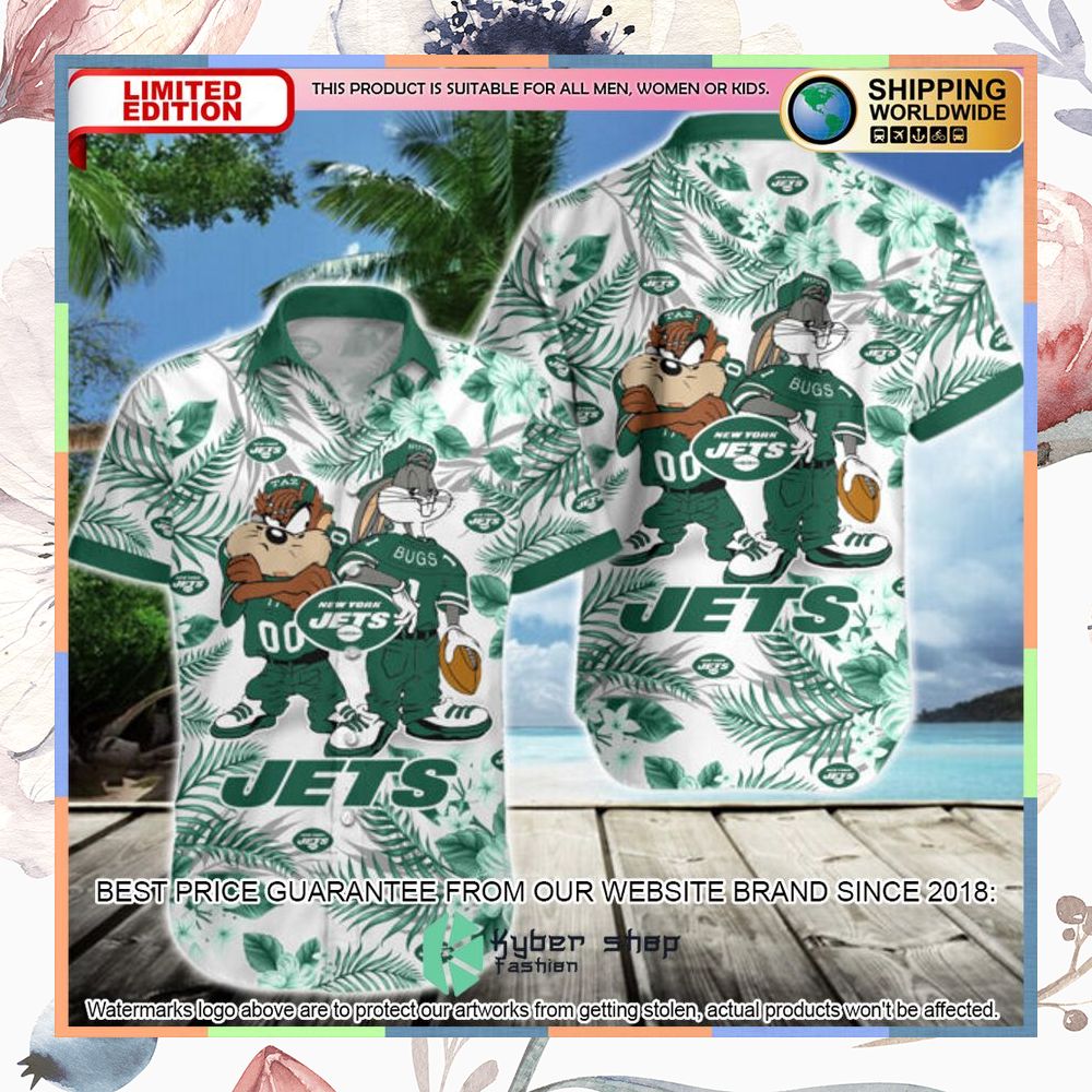 New York Jets Bugs Bunny Taz NFL Hawaiian Shirt 3 new york jets bugs bunny taz nfl hawaiian shirt 1 729
