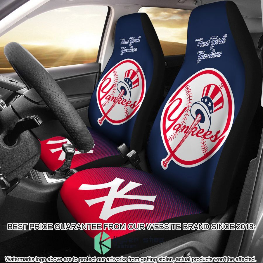 new york yankees logo blue car seat covers 1 15