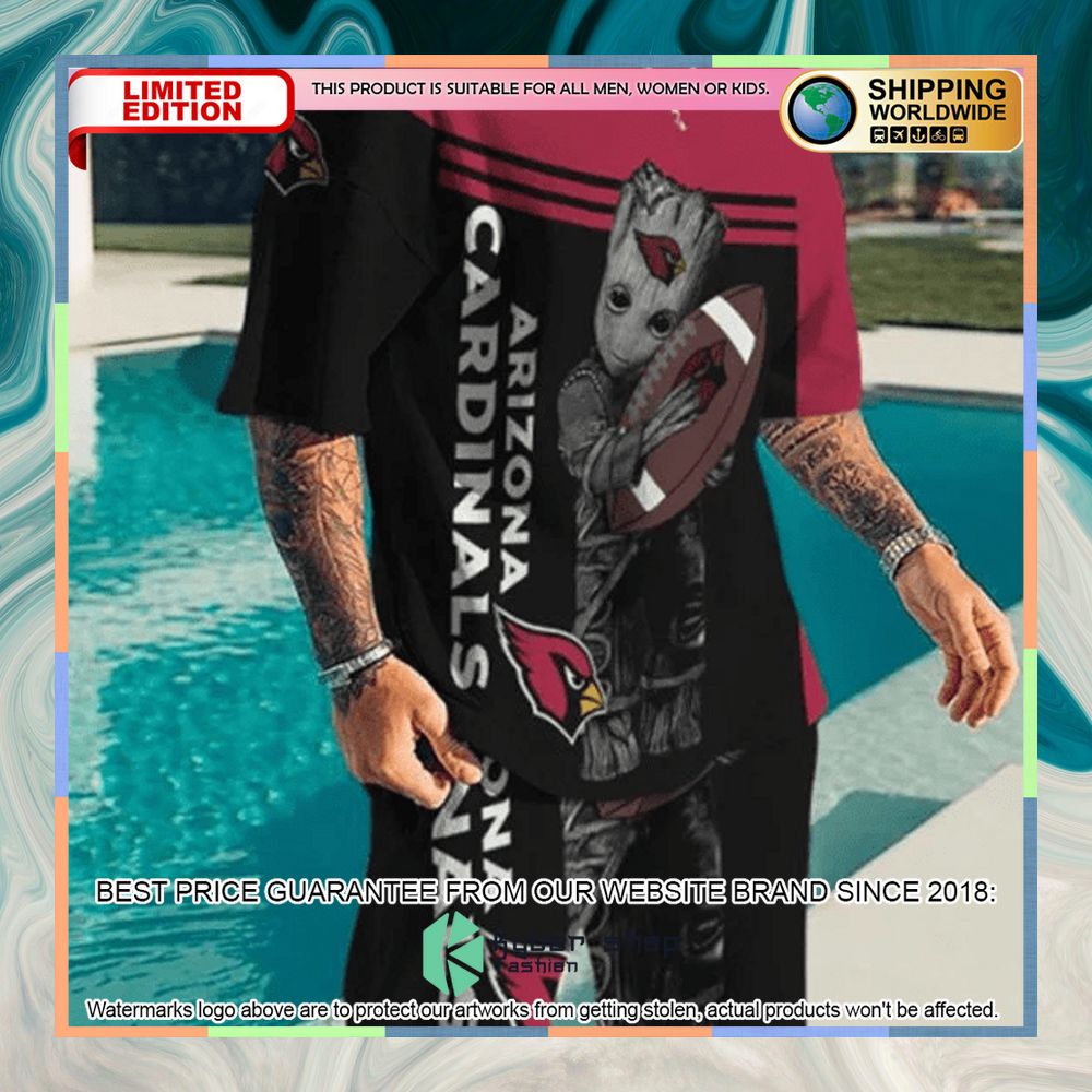 NFL Arizona Cardinals Groot T Shirt and Shorts 3 nfl arizona cardinals groot top and shorts two piece suits 1 624