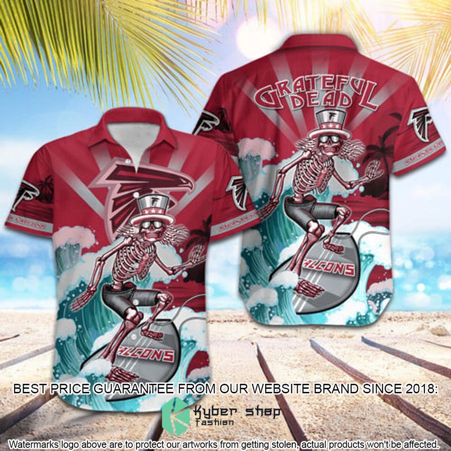 nfl atlanta falcons grateful dead skull surfing hawaiian shirt 1 532