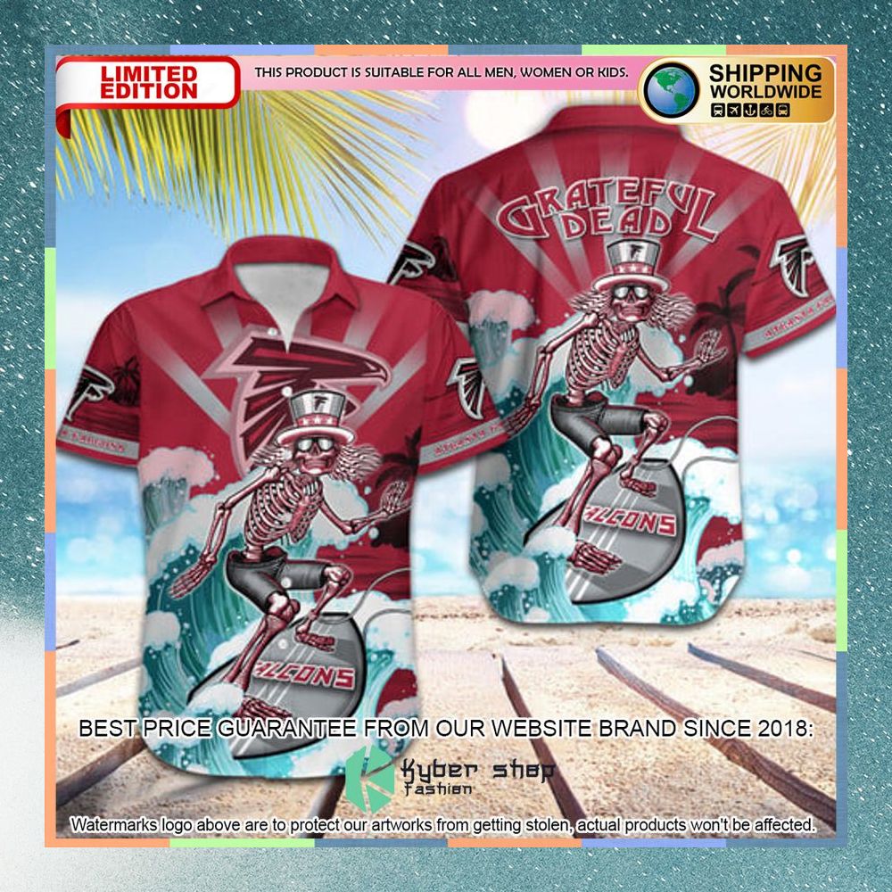 NFL Atlanta Falcons Grateful Dead Skull Surfing Hawaiian Shirt 3 nfl atlanta falcons grateful dead skull surfing hawaiian shirt 1 639