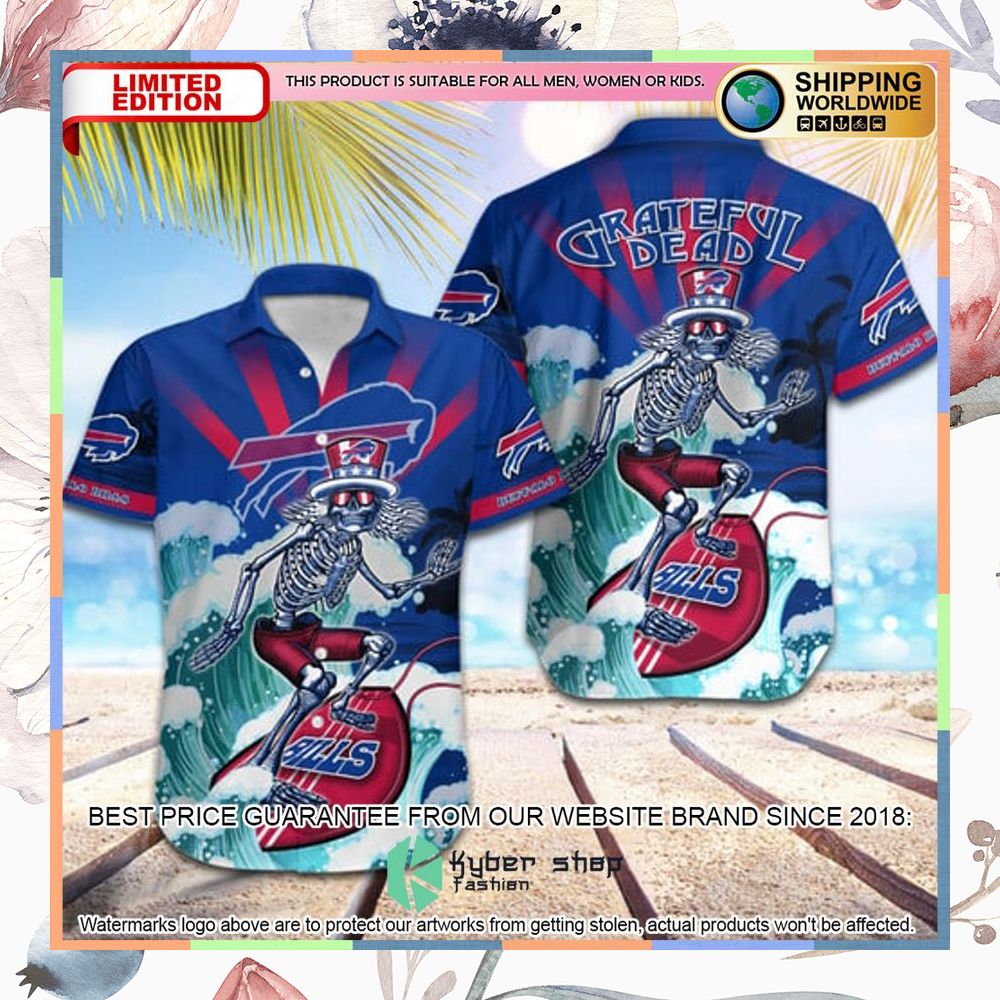 nfl buffalo bills grateful dead skull surfing hawaiian shirt 1 183