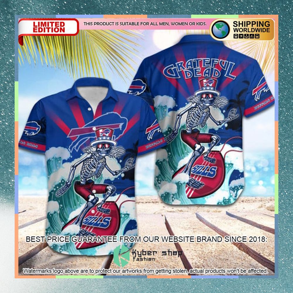 NFL Buffalo Bills Grateful Dead Skull Surfing Hawaiian Shirt 3 nfl buffalo bills grateful dead skull surfing hawaiian shirt 1 895