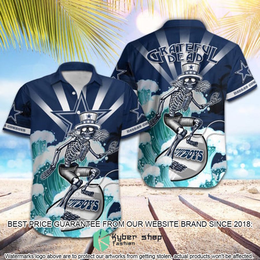 nfl dallas cowboys grateful dead skull surfing hawaiian shirt 1 614