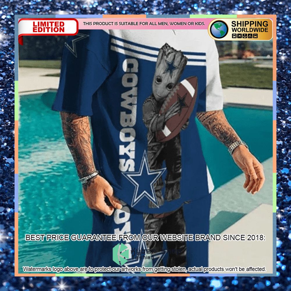 nfl dallas cowboys groot top and shorts two piece suits 1 232