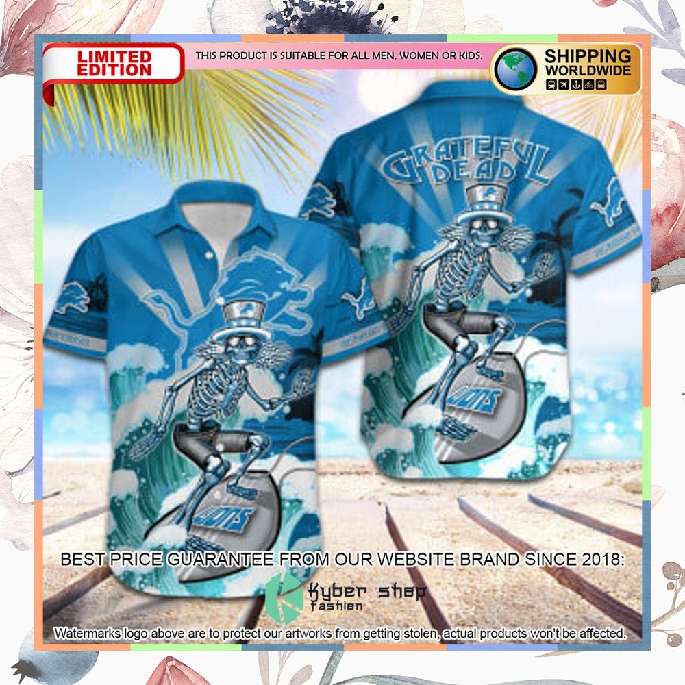 nfl detroit lions grateful dead skull surfing hawaiian shirt 1 635