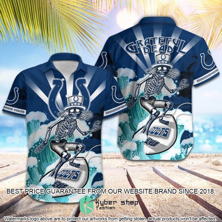 nfl indianapolis colts grateful dead skull surfing hawaiian shirt 1 194