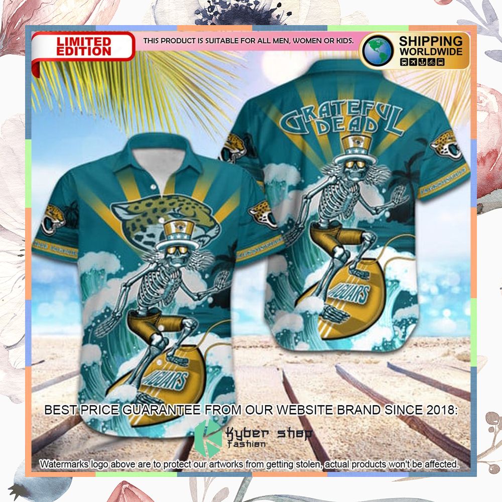 nfl jacksonville jaguars grateful dead skull surfing hawaiian shirt 1 553