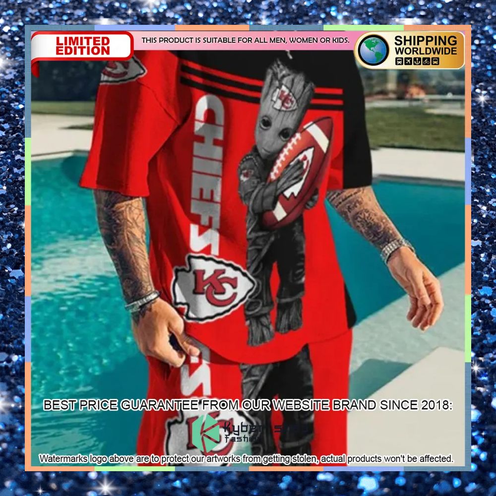 nfl kansas city chiefs groot top and shorts two piece suits 1 460