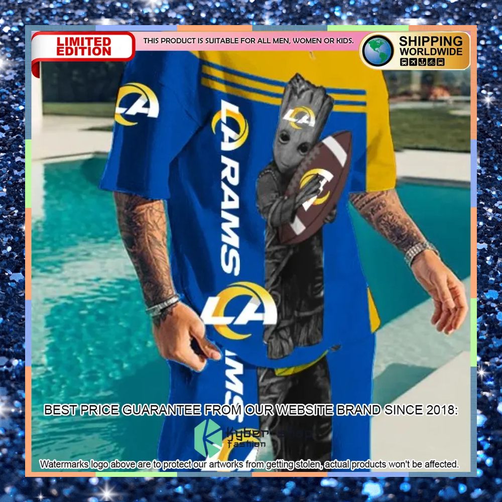 nfl los angeles rams groot top and shorts two piece suits 1 138