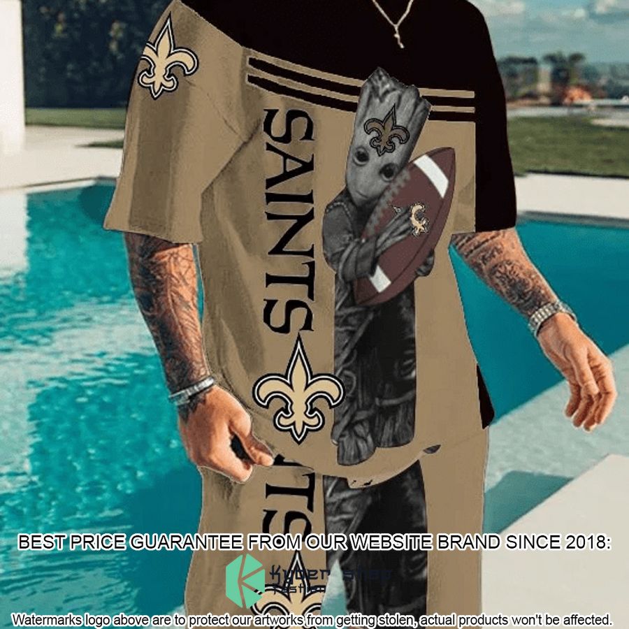 nfl new orleans saints groot top and shorts two piece suits 1 984