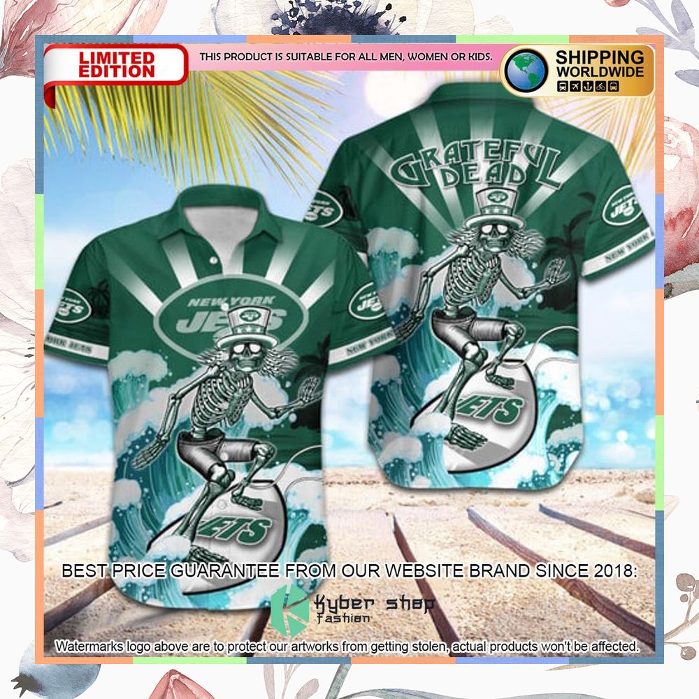 nfl new york jets grateful dead skull surfing hawaiian shirt 1 568