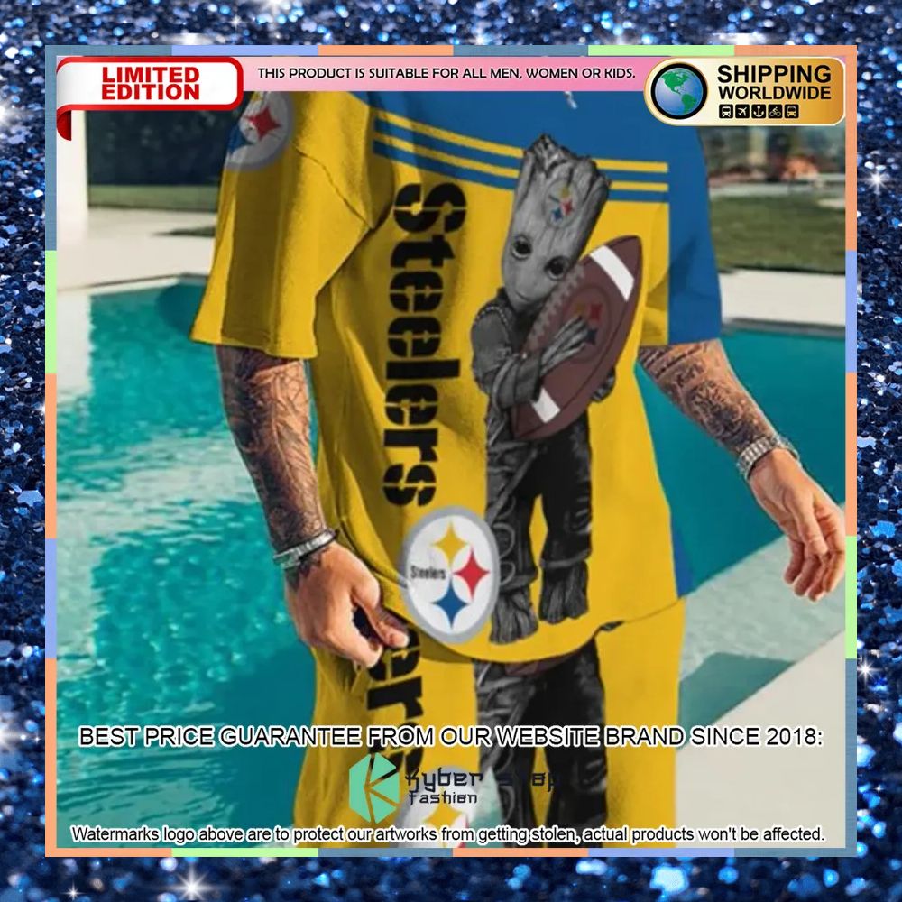 nfl pittsburgh steelers groot top and shorts two piece suits 1 389