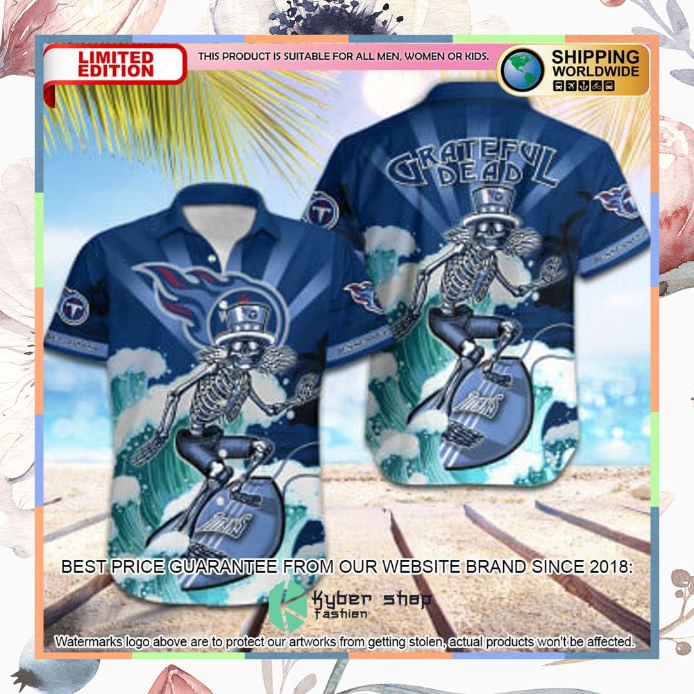 nfl tennessee titans grateful dead skull surfing hawaiian shirt 1 362