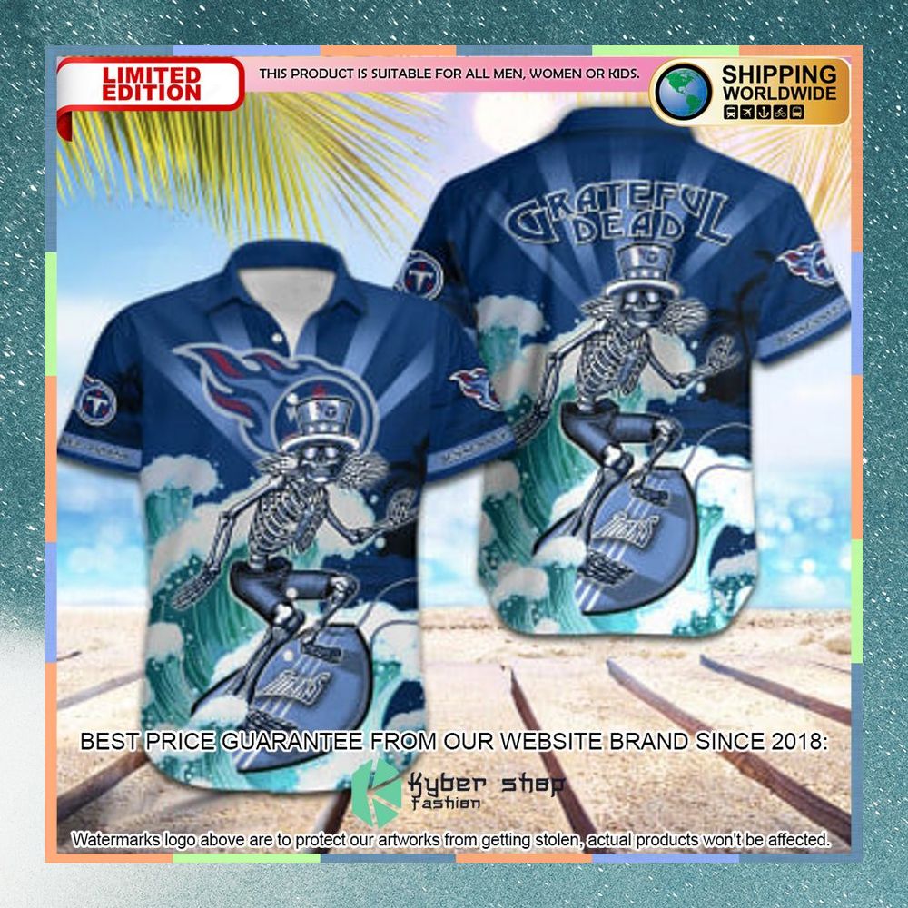 NFL Tennessee Titans Grateful Dead Skull Surfing Hawaiian Shirt 3 nfl tennessee titans grateful dead skull surfing hawaiian shirt 1 864