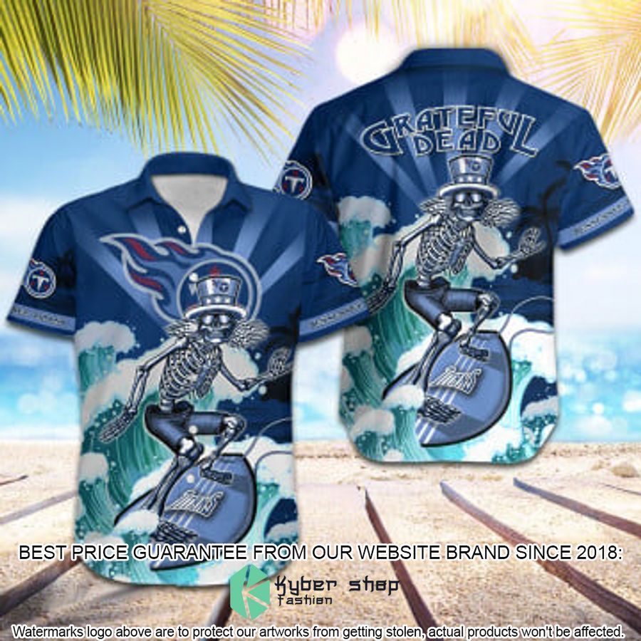 nfl tennessee titans grateful dead skull surfing hawaiian shirt 1 969