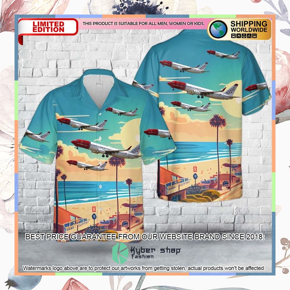 norwegian air shuttle 6000th 737 boeing 737 8q8 ln nol hawaiian shirt 1 449
