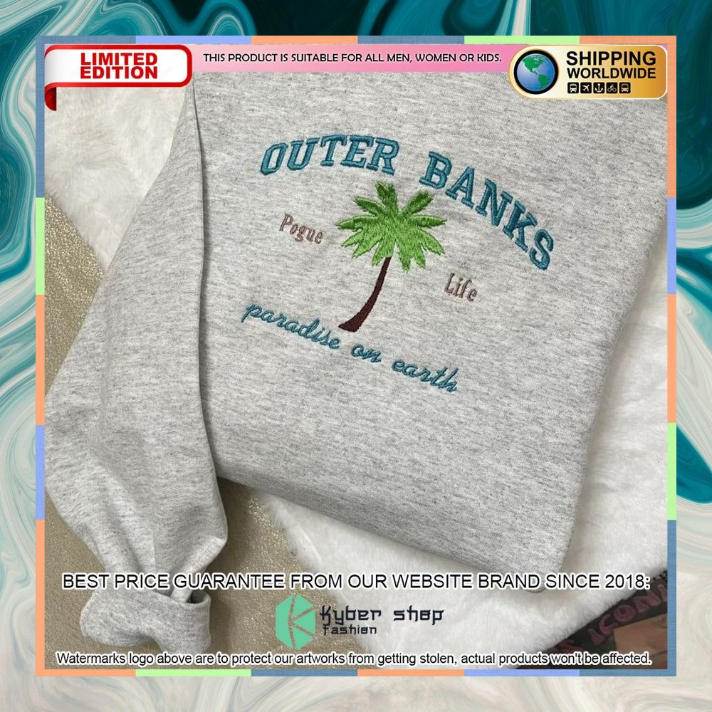 Outer Banks Paradise On Earth Embroided Shirt, Hoodie 5 outer banks paradise on earth embroided shirt 2 569