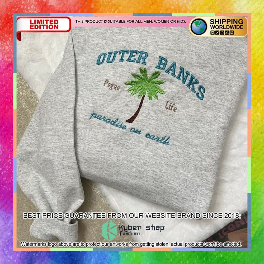 Outer Banks Paradise On Earth Embroided Shirt, Hoodie 8 outer banks paradise on earth embroided shirt 2 803