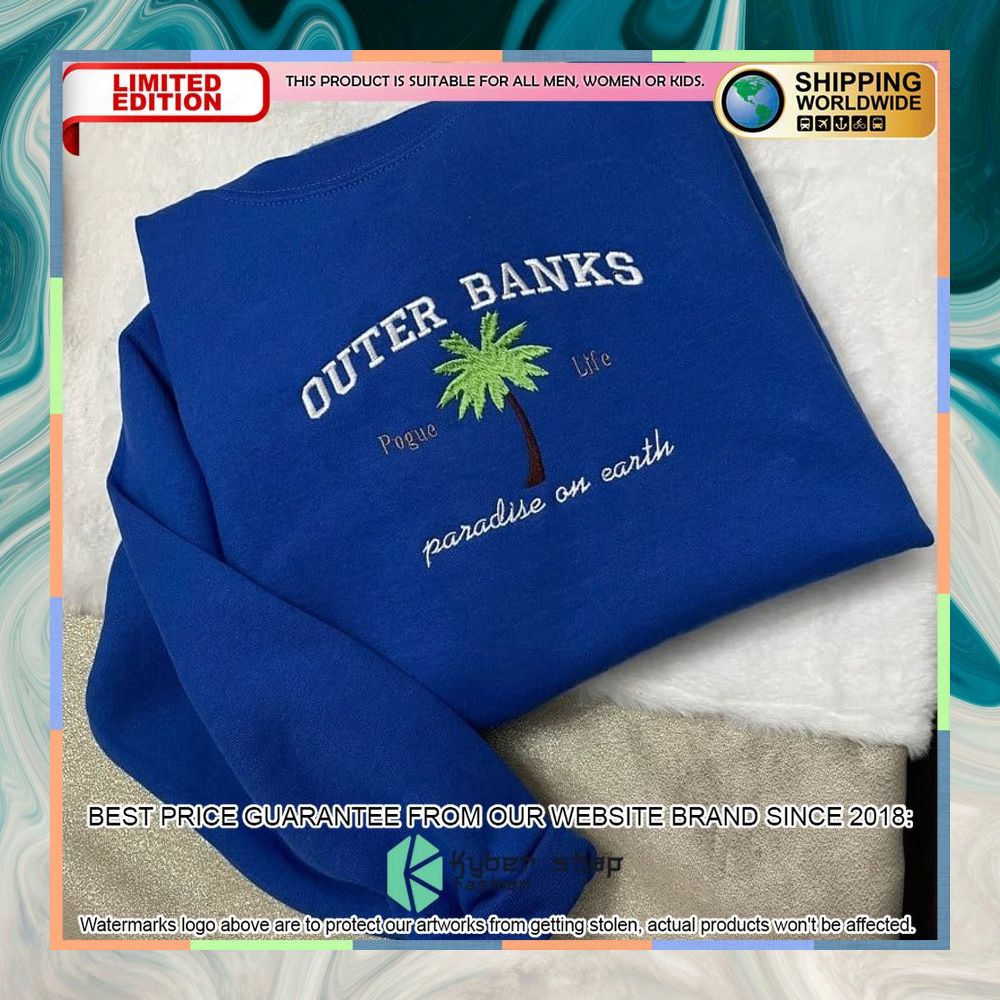 Outer Banks Paradise On Earth Embroided Shirt, Hoodie 6 outer banks paradise on earth embroided shirt 3 342