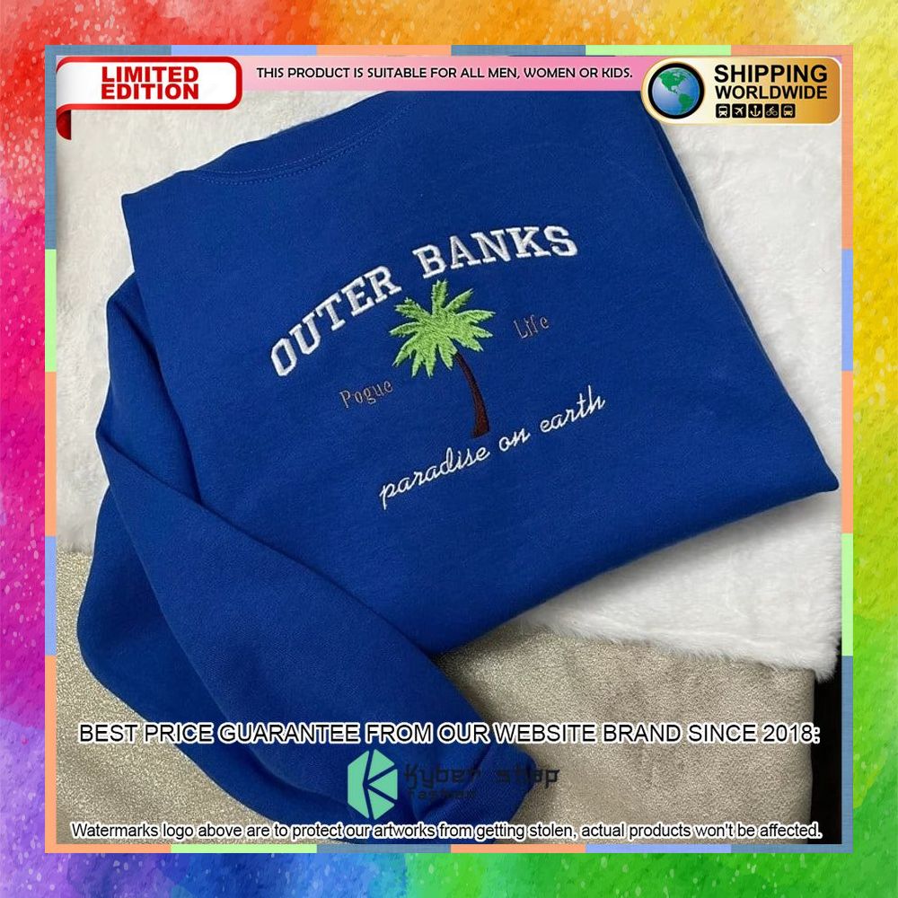 Outer Banks Paradise On Earth Embroided Shirt, Hoodie 9 outer banks paradise on earth embroided shirt 3 350