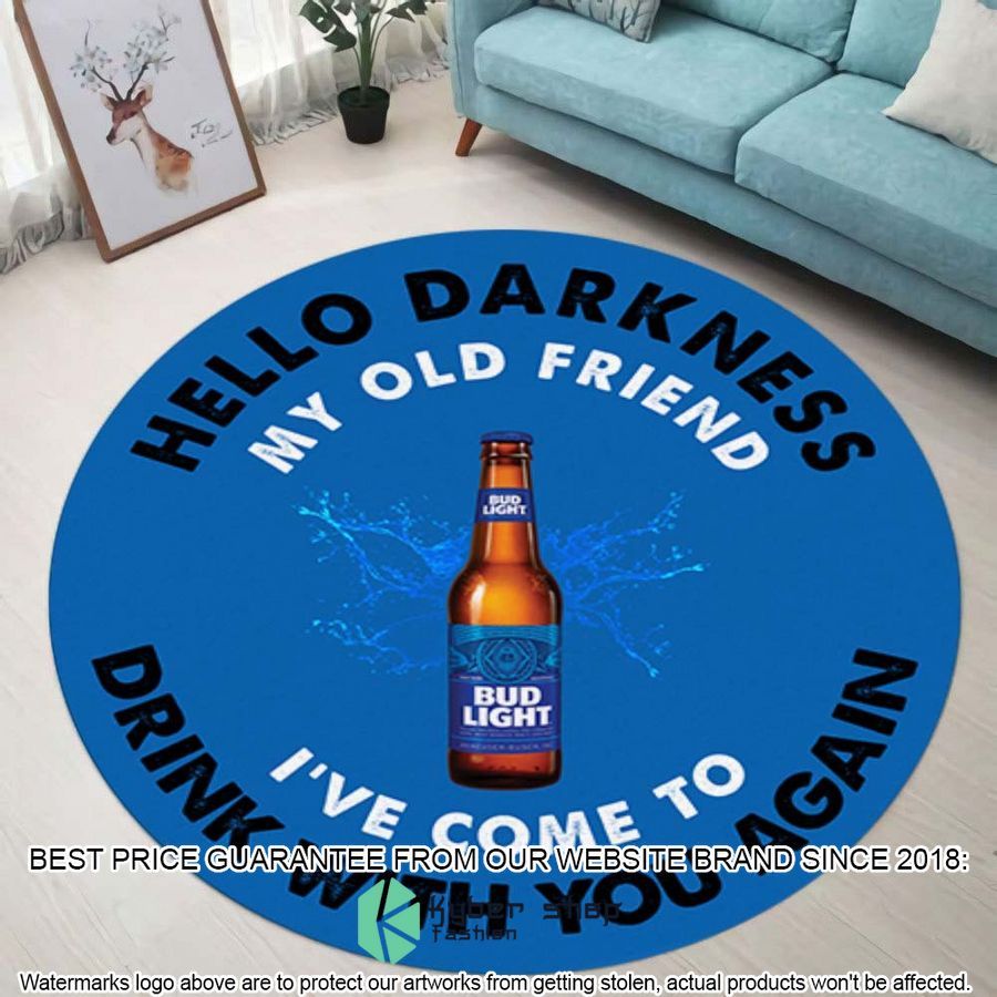 pabst blue ribbon hello darkness my old friend round rug 1 114