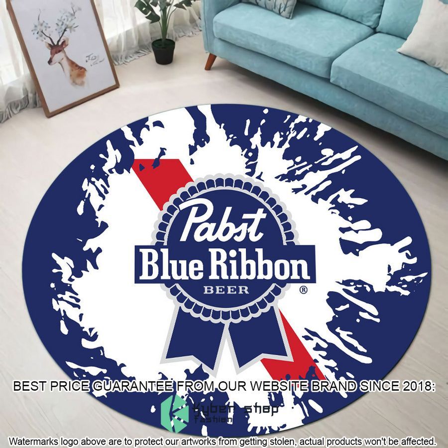 pabst blue ribbon splash round rug 1 992