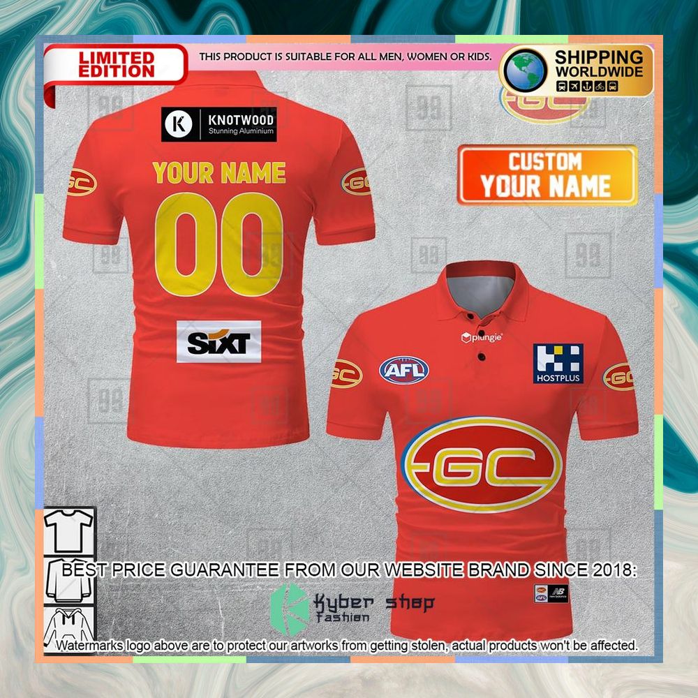 Personalized AFL Gold Coast Suns Polo Shirt 4 personalized afl gold coast suns polo shirt 1 583