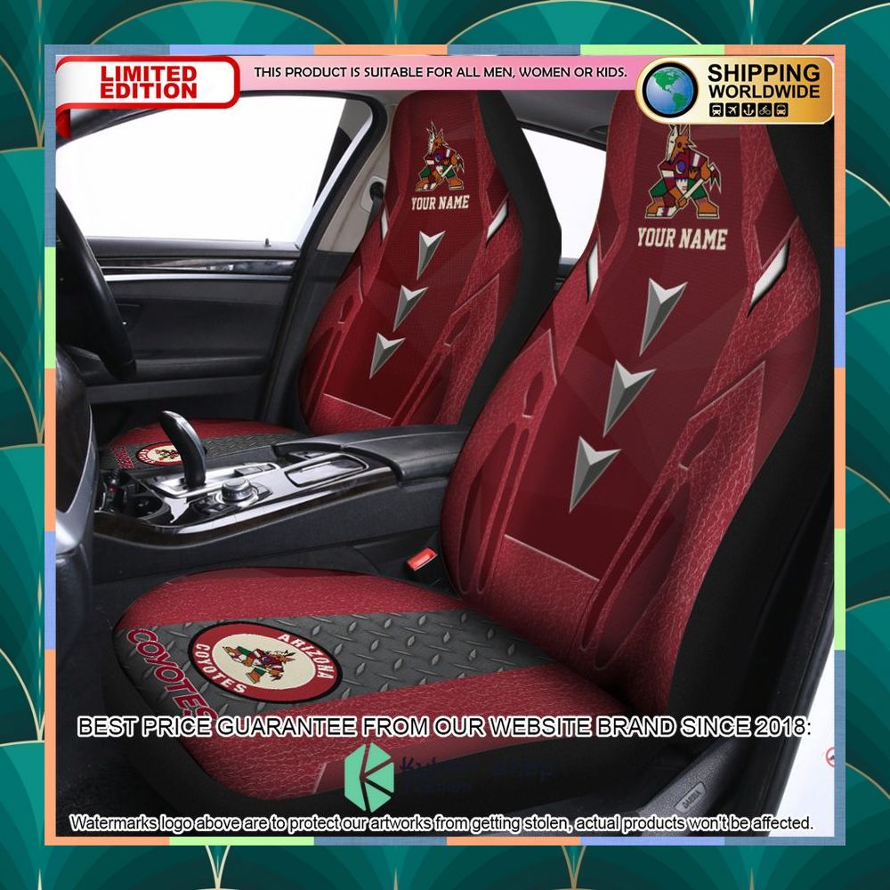 Personalized Arizona Coyotes Car Seat Covers 3 personalized arizona coyotes car seat covers 1 848