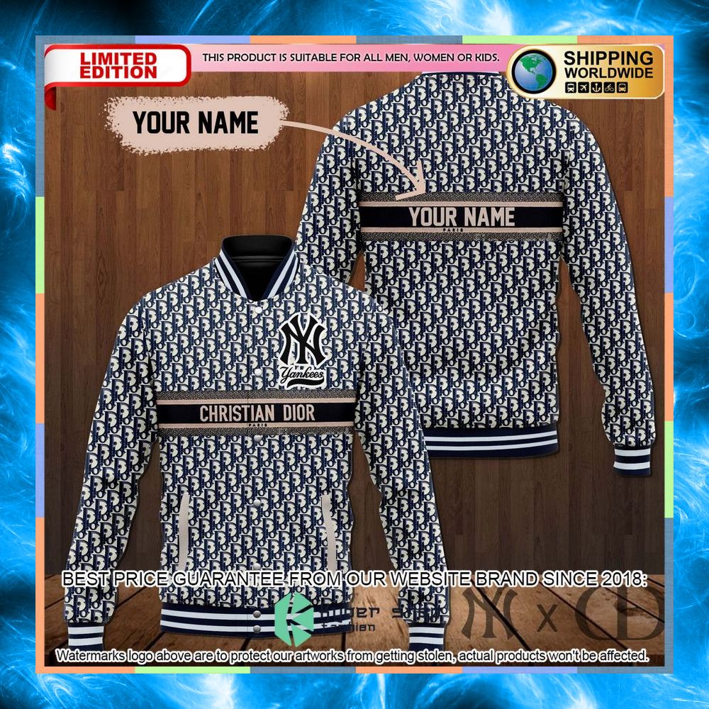 personalized christian dior new york yankees varsity jacket 1 138