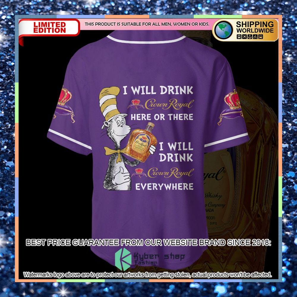 Personalized Dr Seuss I Will Drink Crown Royal Here Or There Baseball Jersey 8 personalized dr seuss i will drink crown royal here or there baseball jersey 4 251