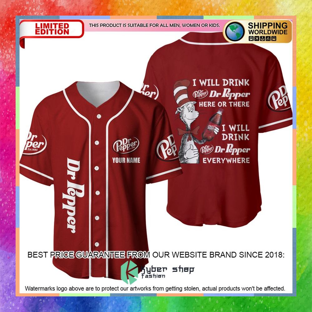 Personalized Dr Seuss I Will Drink Dr Pepper Here Or There Baseball Jersey 6 personalized dr seuss i will drink dr pepper here or there baseball jersey 2 904