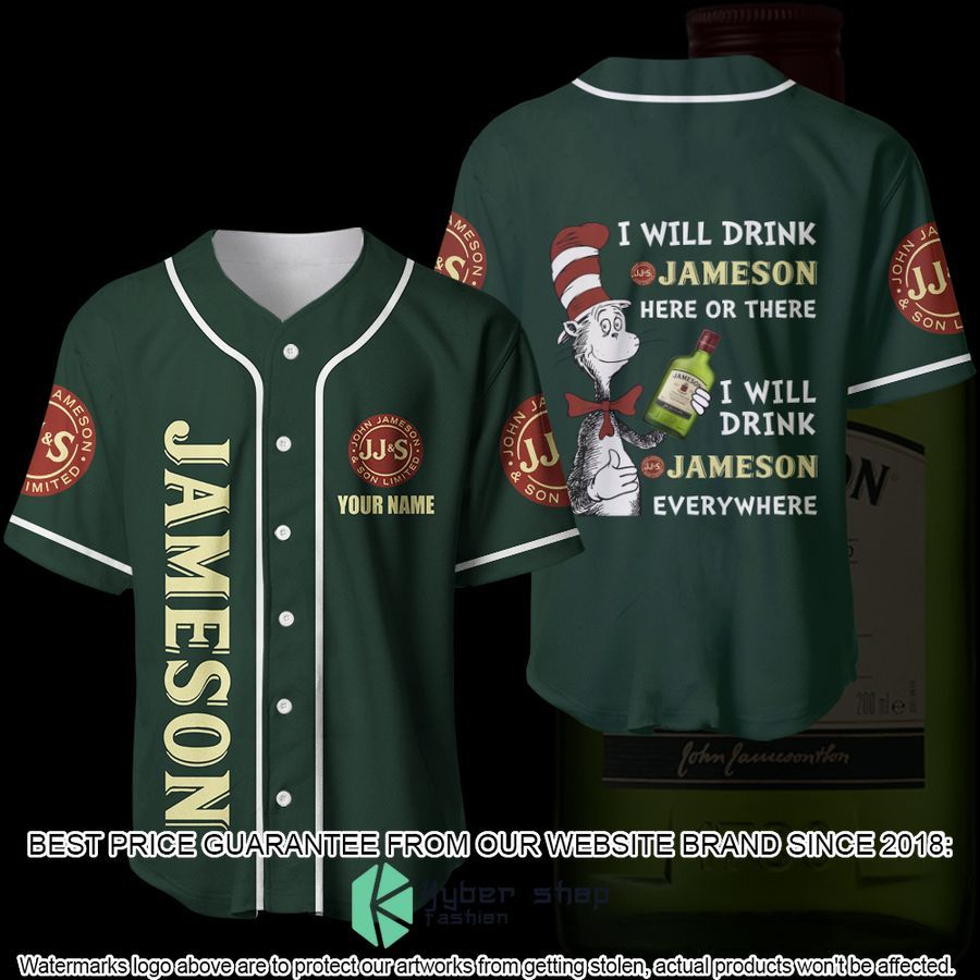personalized dr seuss i will drink jameson irish whiskey here or there baseball jersey 1 526