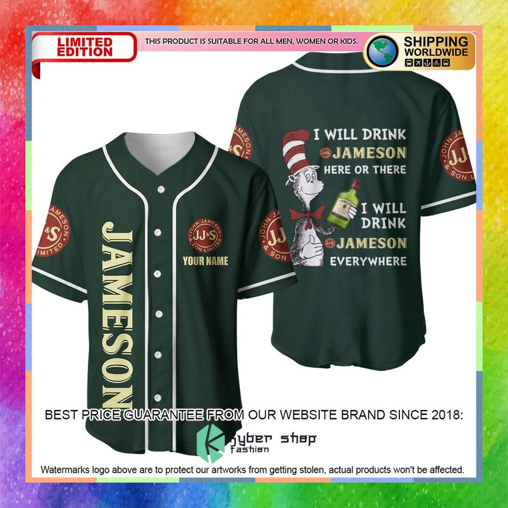 Personalized Dr Seuss I Will Drink Jameson Irish Whiskey Here Or There Baseball Jersey 6 personalized dr seuss i will drink jameson irish whiskey here or there baseball jersey 2 139