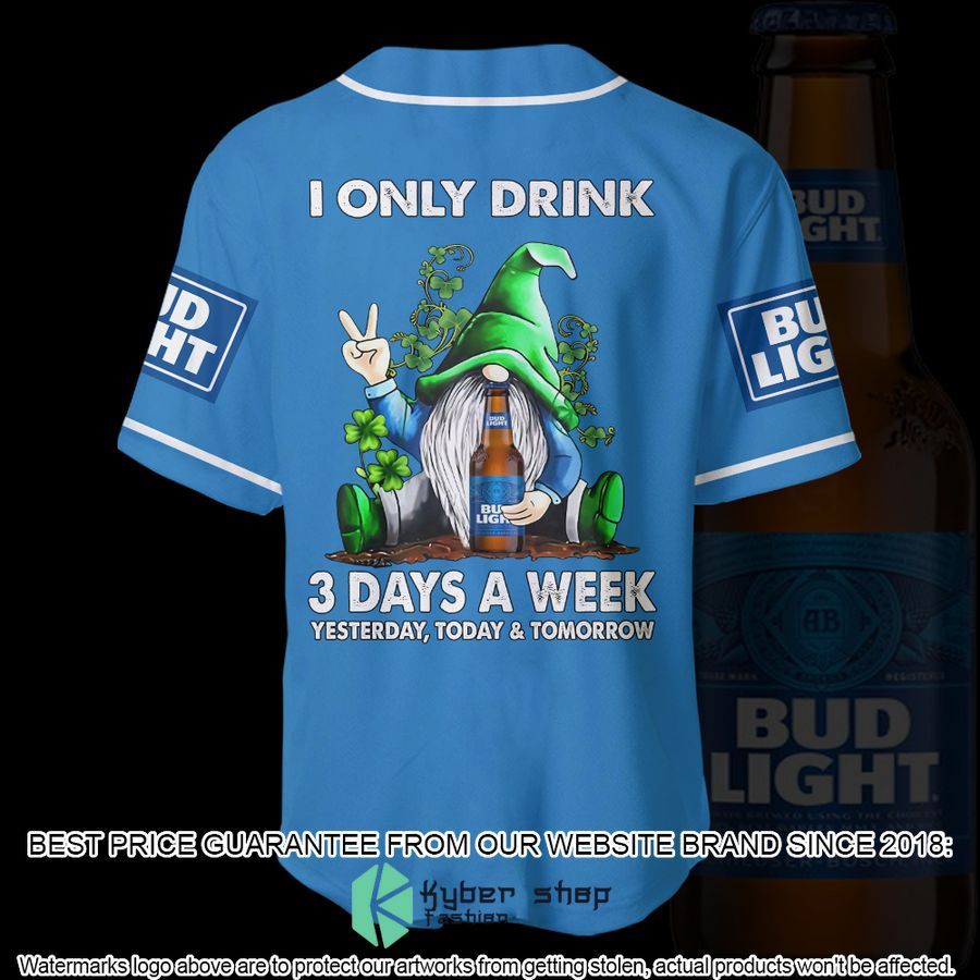 Personalized Gnome St Patricks I Only Drink Bud Light Baseball Jersey 4 personalized gnome st patricks i only drink bud light baseball jersey 4 648