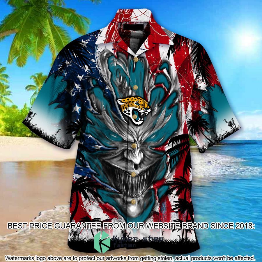 personalized jacksonville jaguars us flag demon face hawaiian shirt 2 15