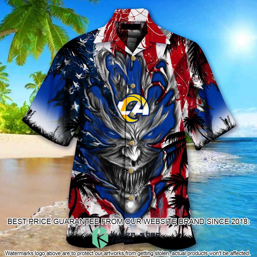personalized los angeles rams us flag demon face hawaiian shirt 2 148