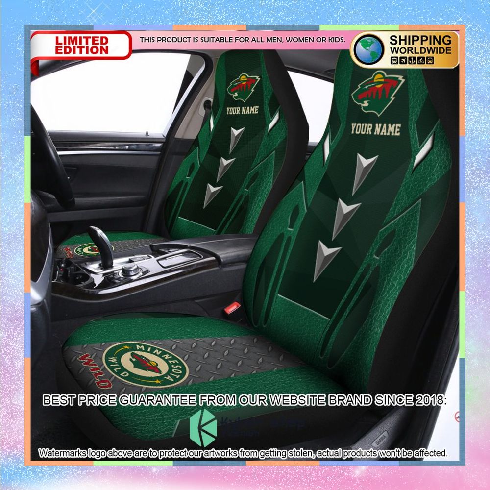 personalized minnesota wild car seat covers 1 813