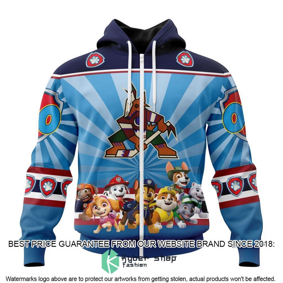 personalized nhl arizona coyotes special paw patrol kits hoodie mask 2 574
