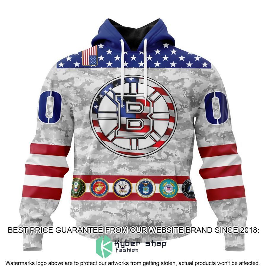 personalized nhl boston bruins armed forces appreciation shirt hoodie 1 791