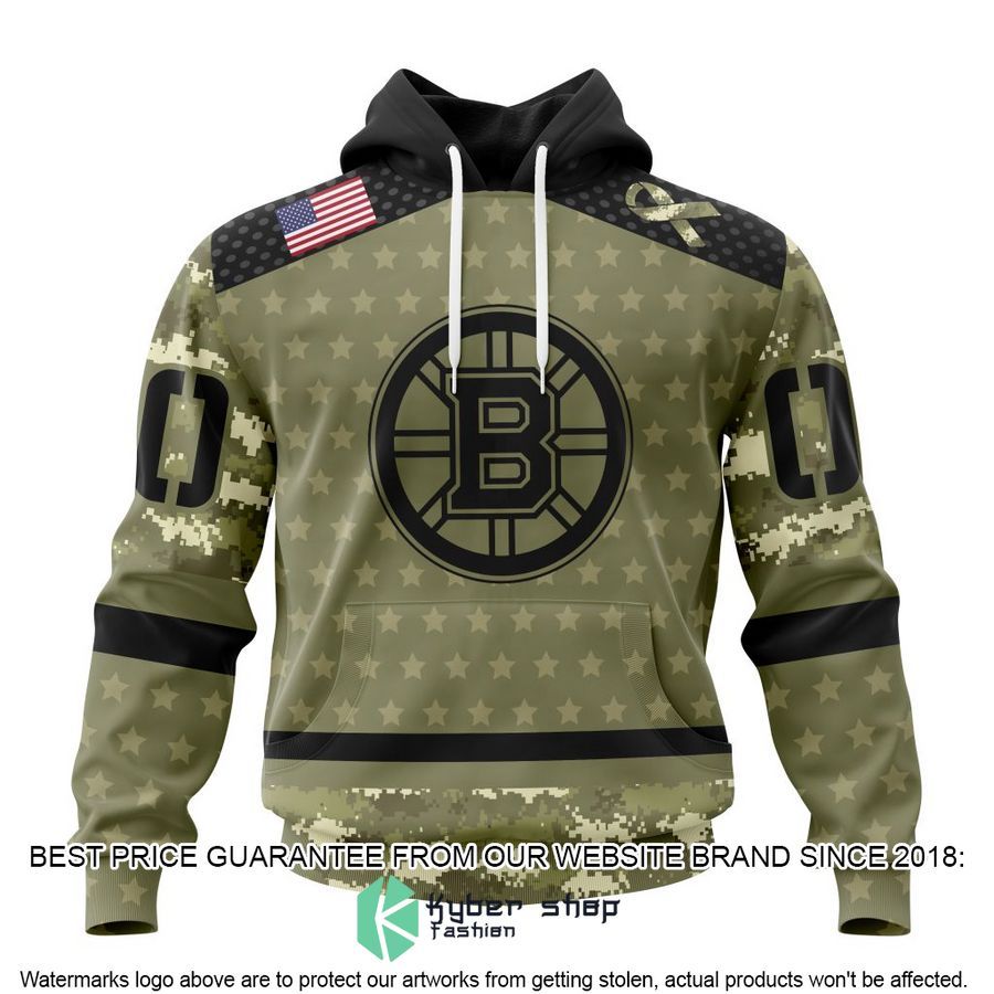personalized nhl boston bruins camo military appreciation shirt hoodie 1 659