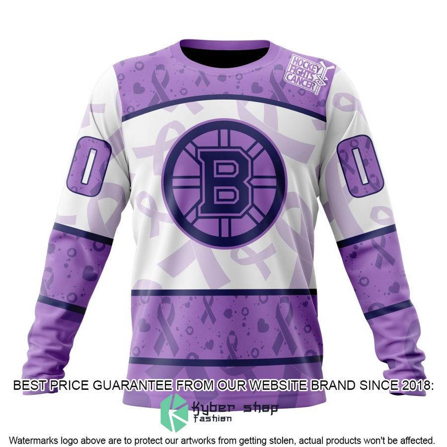 personalized nhl boston bruins special lavender fight cancer shirt hoodie 6 489