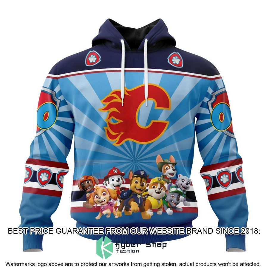 personalized nhl calgary flames special paw patrol kits hoodie mask 1 581